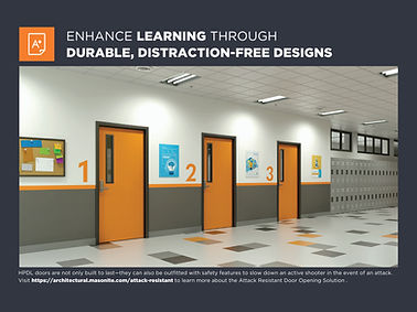 Masonite attack-resistant door design displayed in a presentation mockup