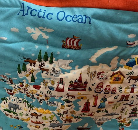Thumbnail: World Map fabric panel