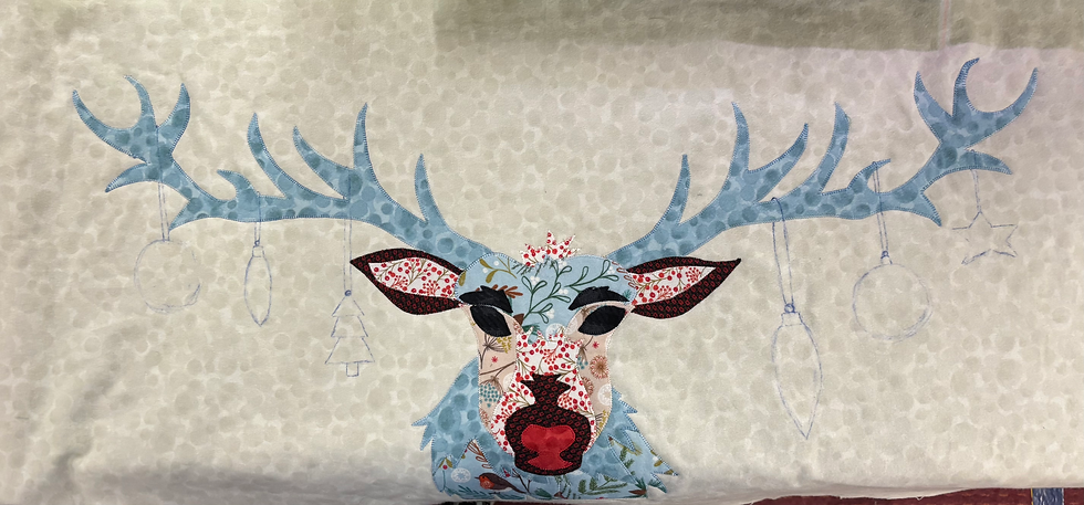 Thumbnail: The Stags Head from Delphine Brooks -applique pattern