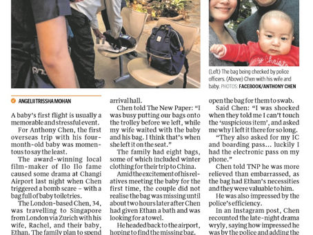 Baby bag at airport causes a scare