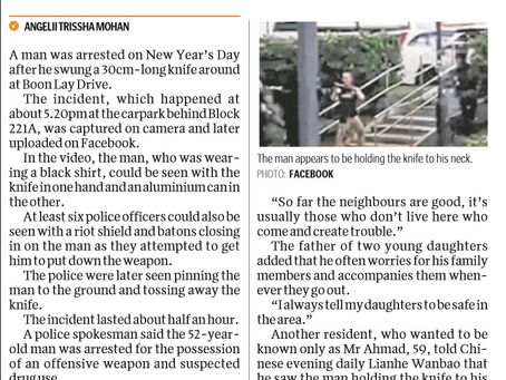 Man with knife arrested at Boon Lay Drive