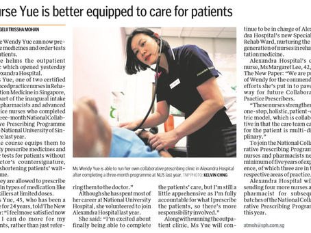 First nurse in Alexandra Hospital licensed to prescribe medicine