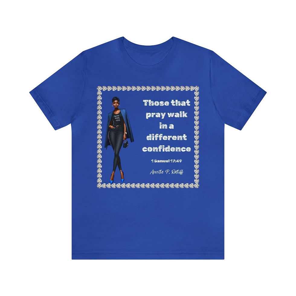 Thumbnail: Those that pray walk in a different confidence Unisex Jersey Short Sleeve Tee