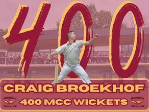 BROEKHOF TAKES 400TH WICKET!