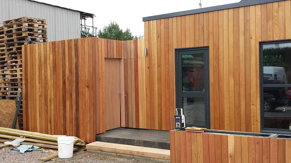 Cedar Cladding on Office Building