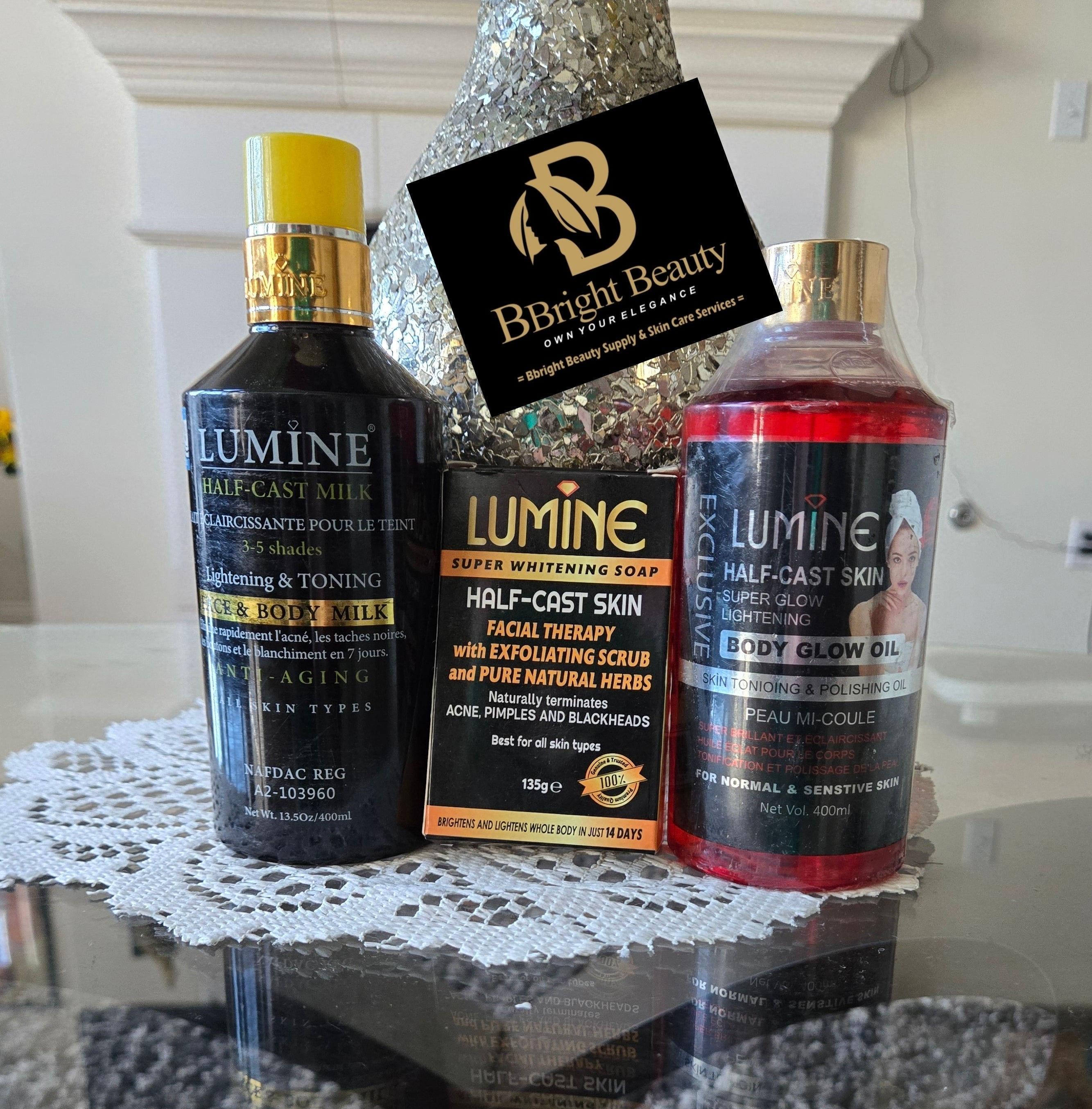 Lumine HC Face & Body Milk Set (Glow oil,Soap,Lotion)