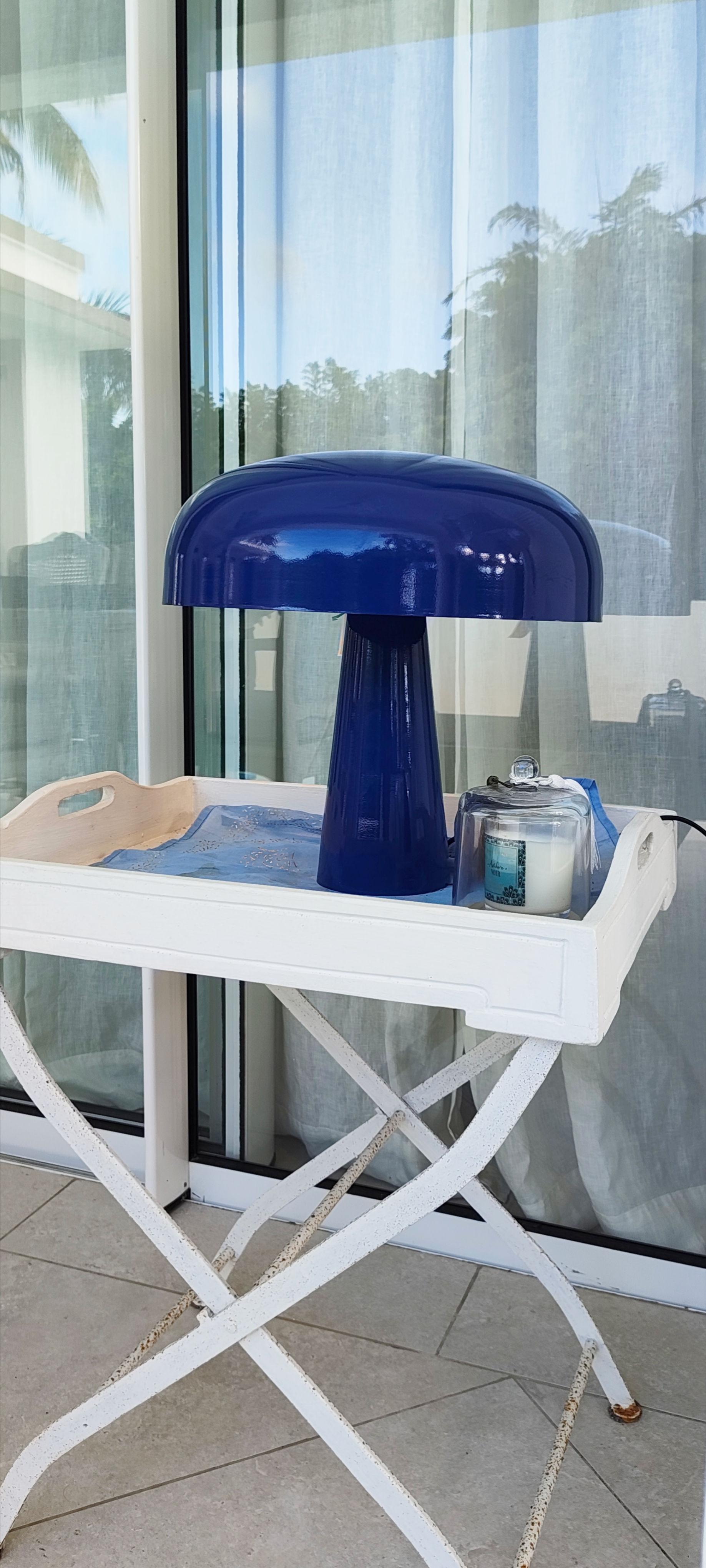 Fun Fungi Iron Table Lamp Electric Blue