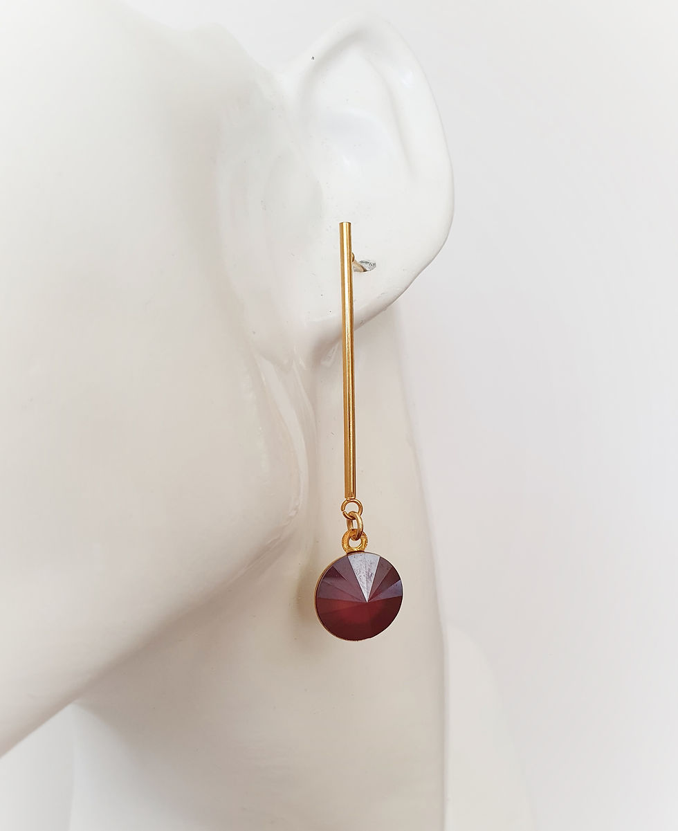 boucles d'oreilles acier, cristal