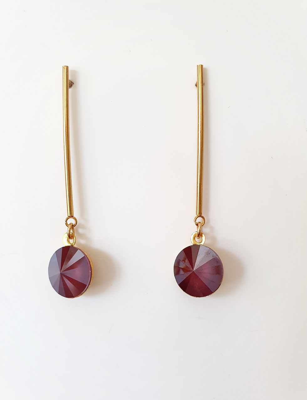 boucles d'oreille, cabochon cristal