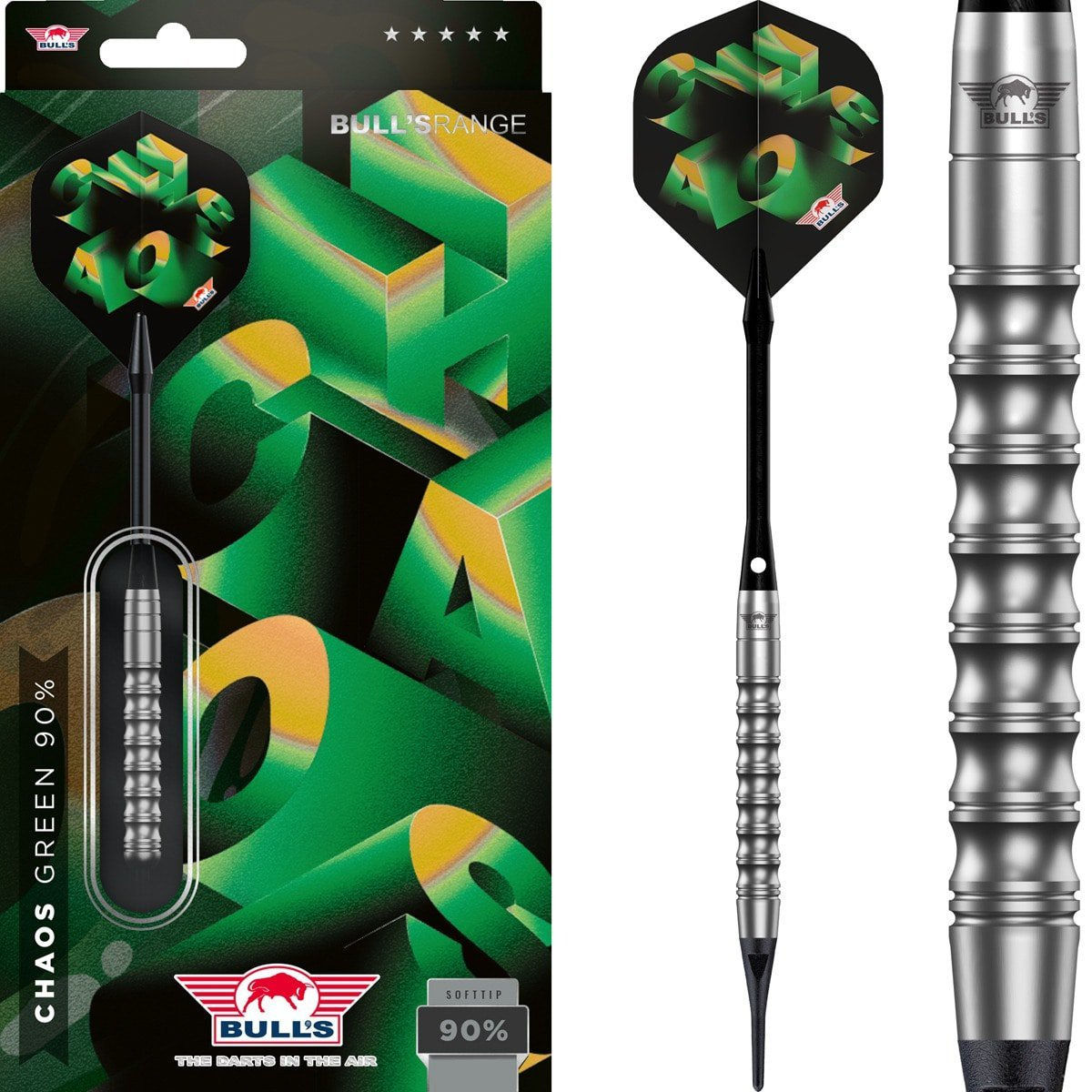 Bull's Softtip Chaos Green 90% 21 grammes – Standard – Aydartshop