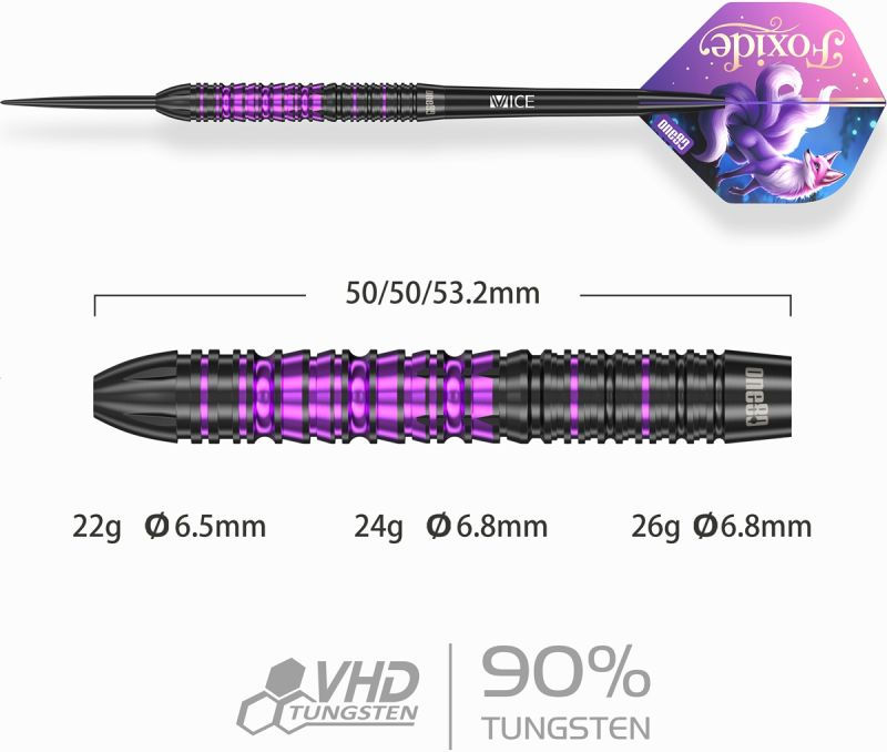 ONE80 Foxide F1 90% Steeldarts 22 Gramm – Standard – Aydartshop
