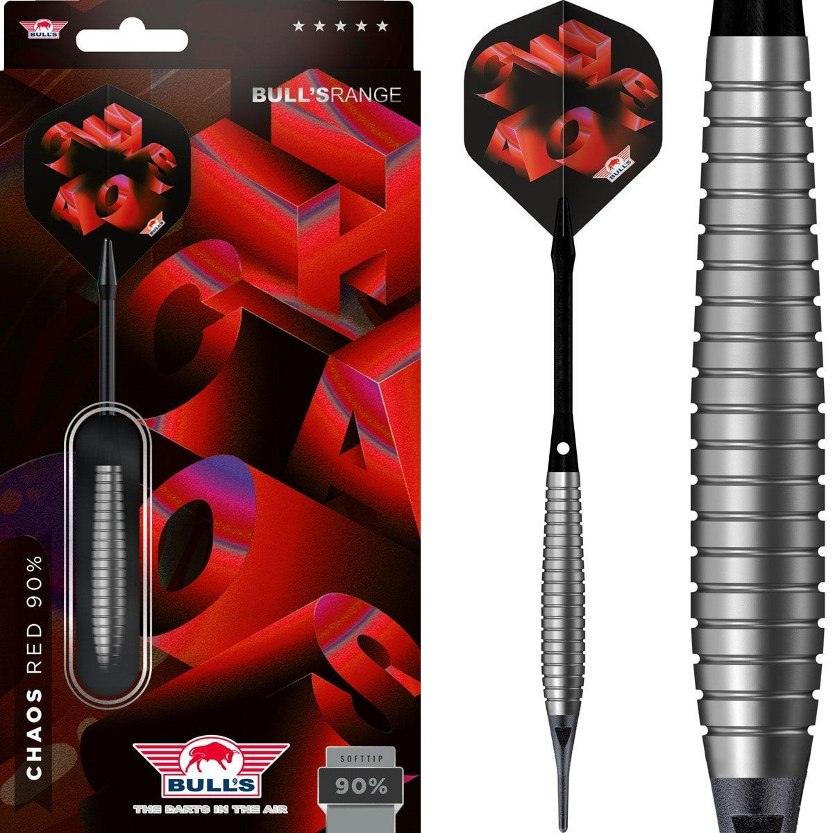 Bull's Softtip Chaos Rouge 90% 18 grammes – Standard – Aydartshop