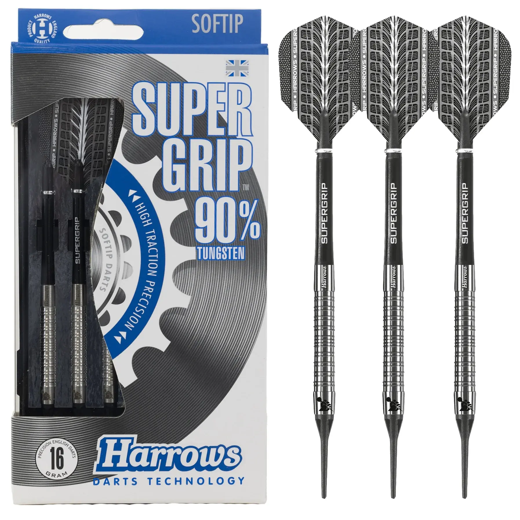 Harrows Supergrip 90% Tungstène pointe nylon