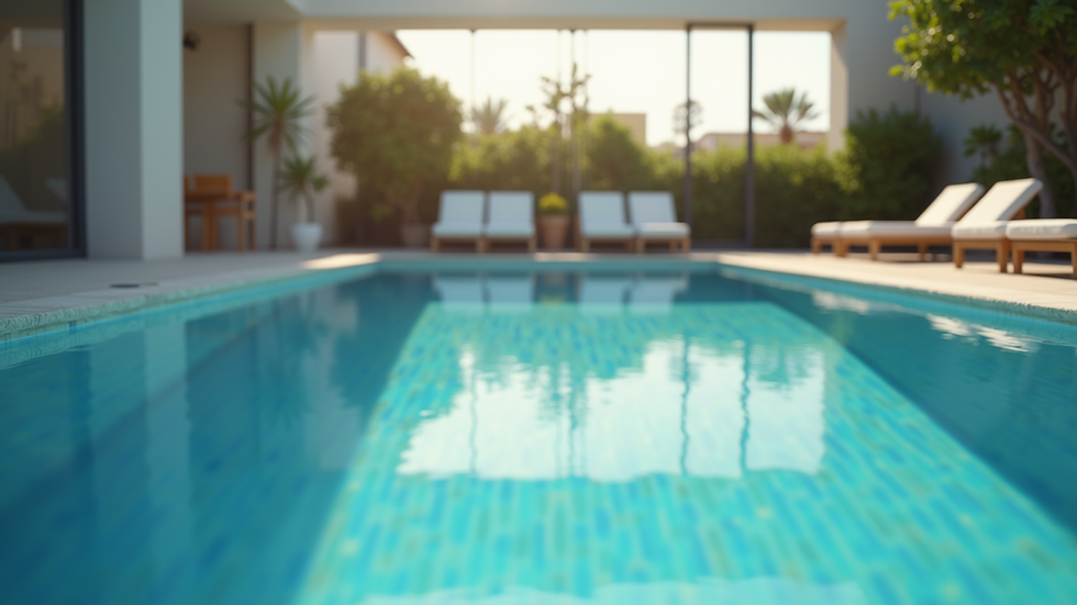 Vue rapprochée d'une piscine privée avec un maître-nageur prêt à enseigner