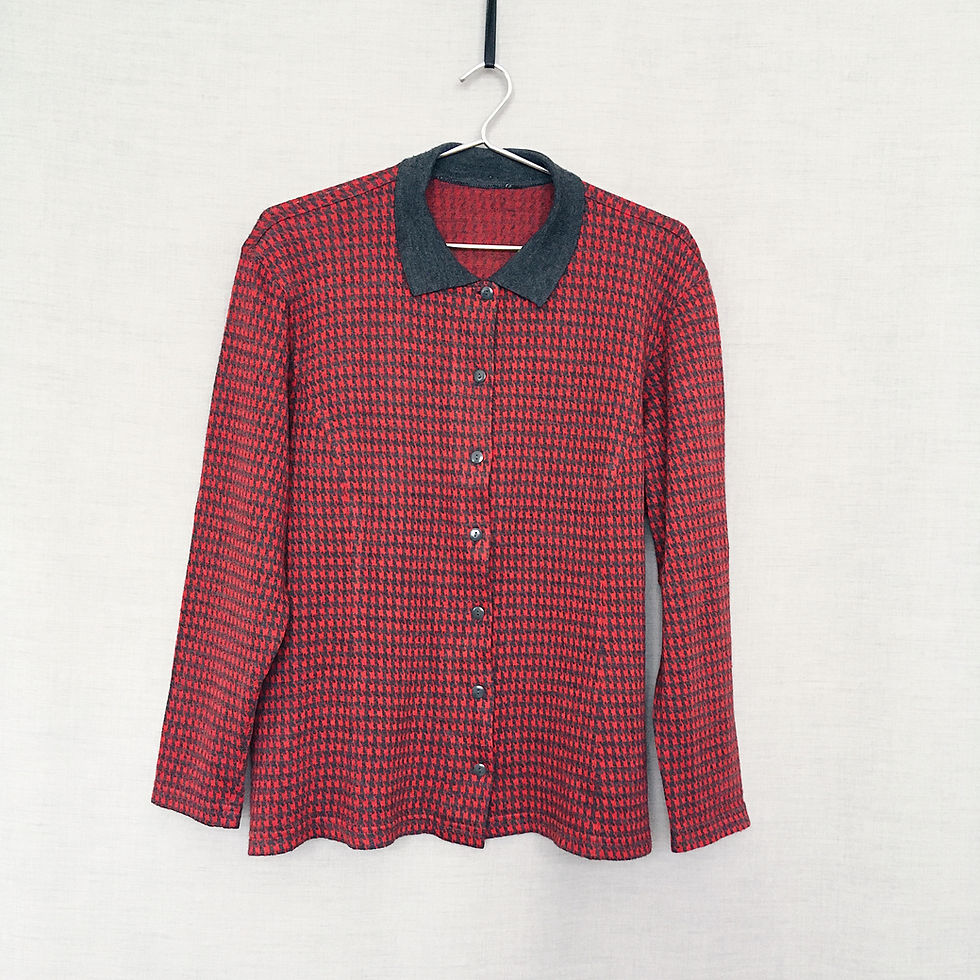 Thumbnail: Red houndstooth cardigan
