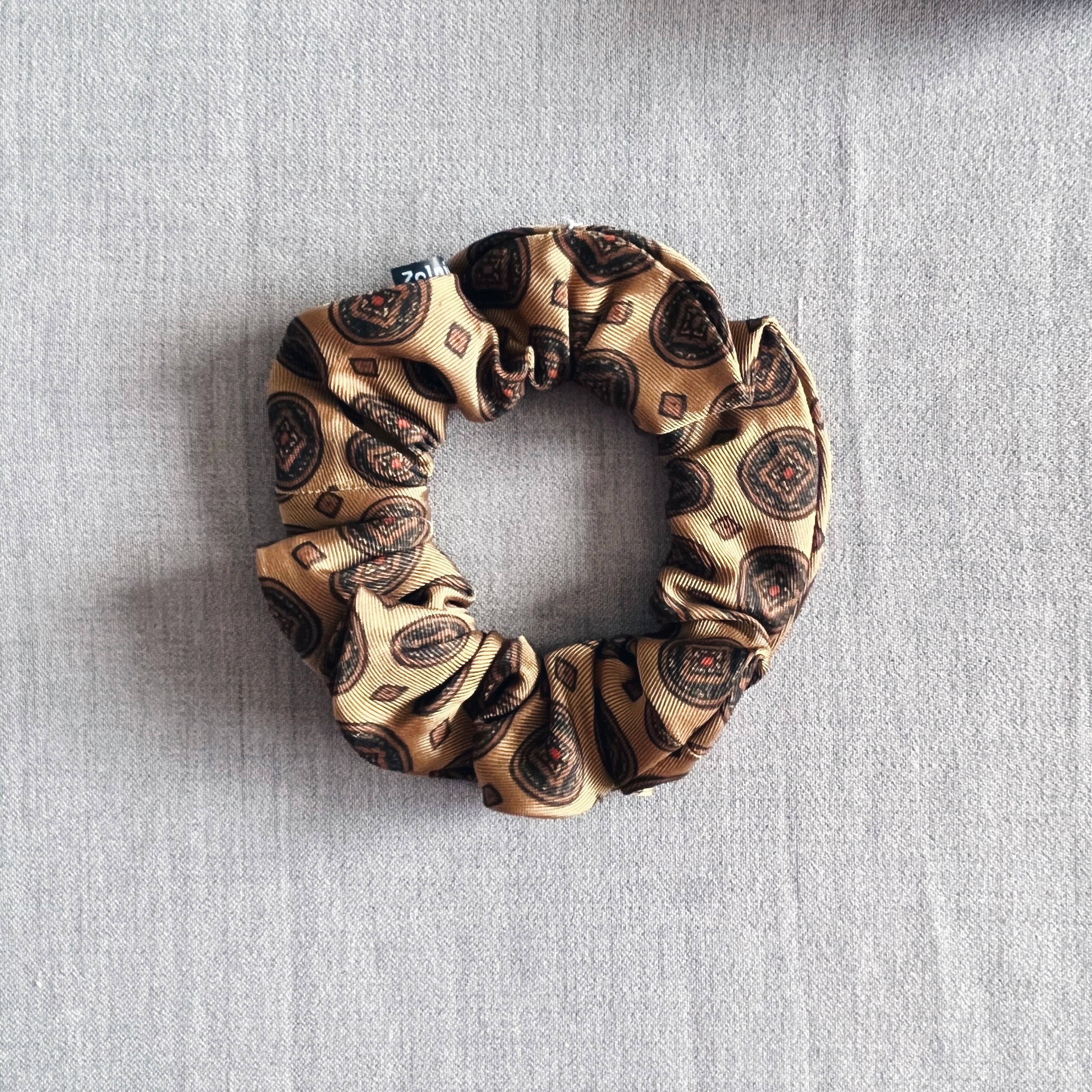 Upcycled tie scrunchie