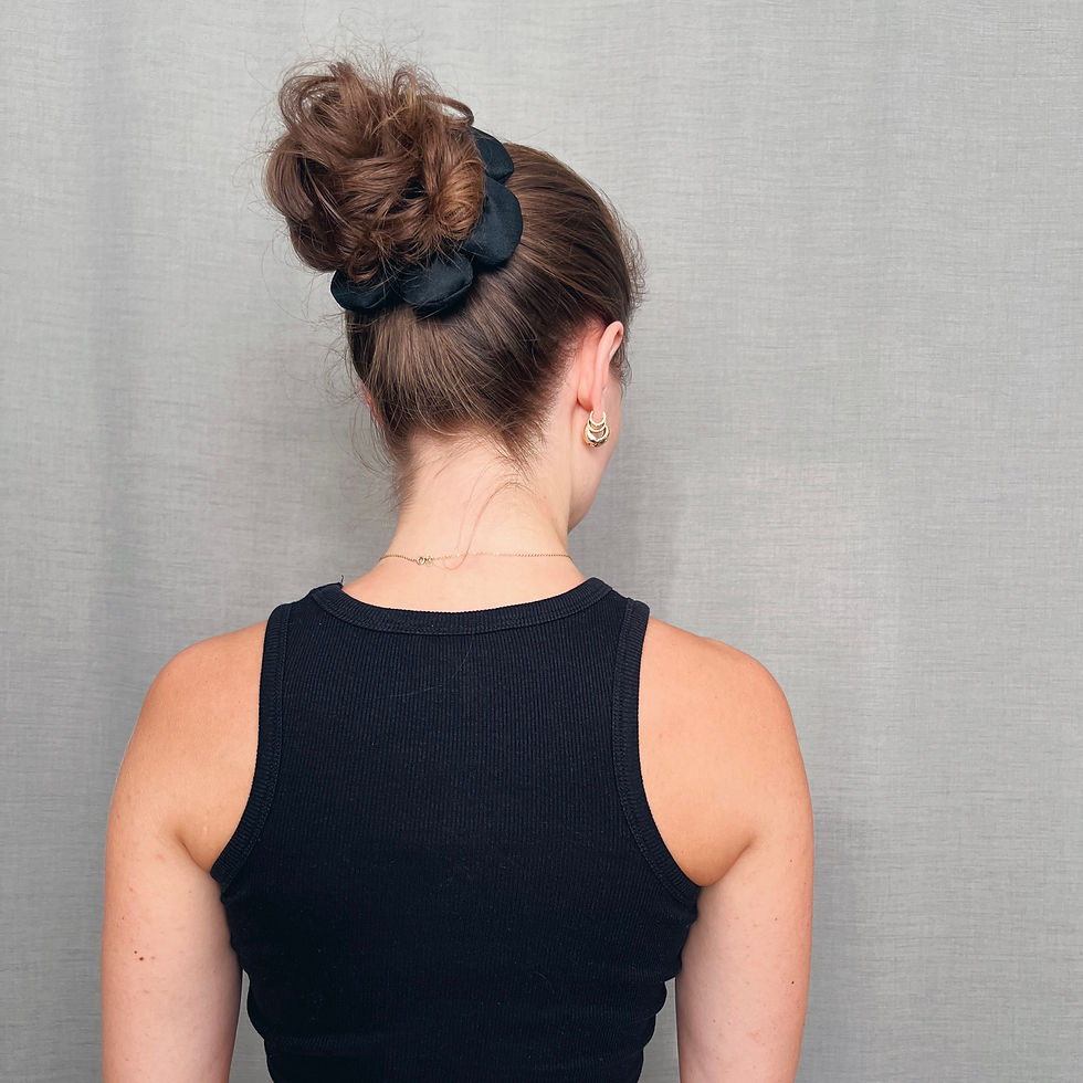 Thumbnail: Black flower scrunchie
