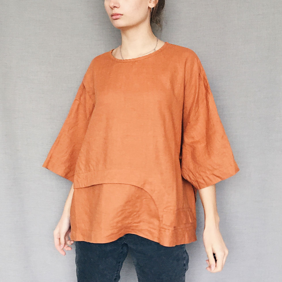 Orange linen top