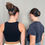 Thumbnail: Black flower scrunchie
