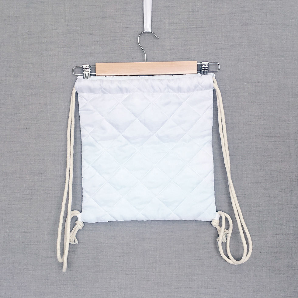 Thumbnail: White quilted drawstring bag