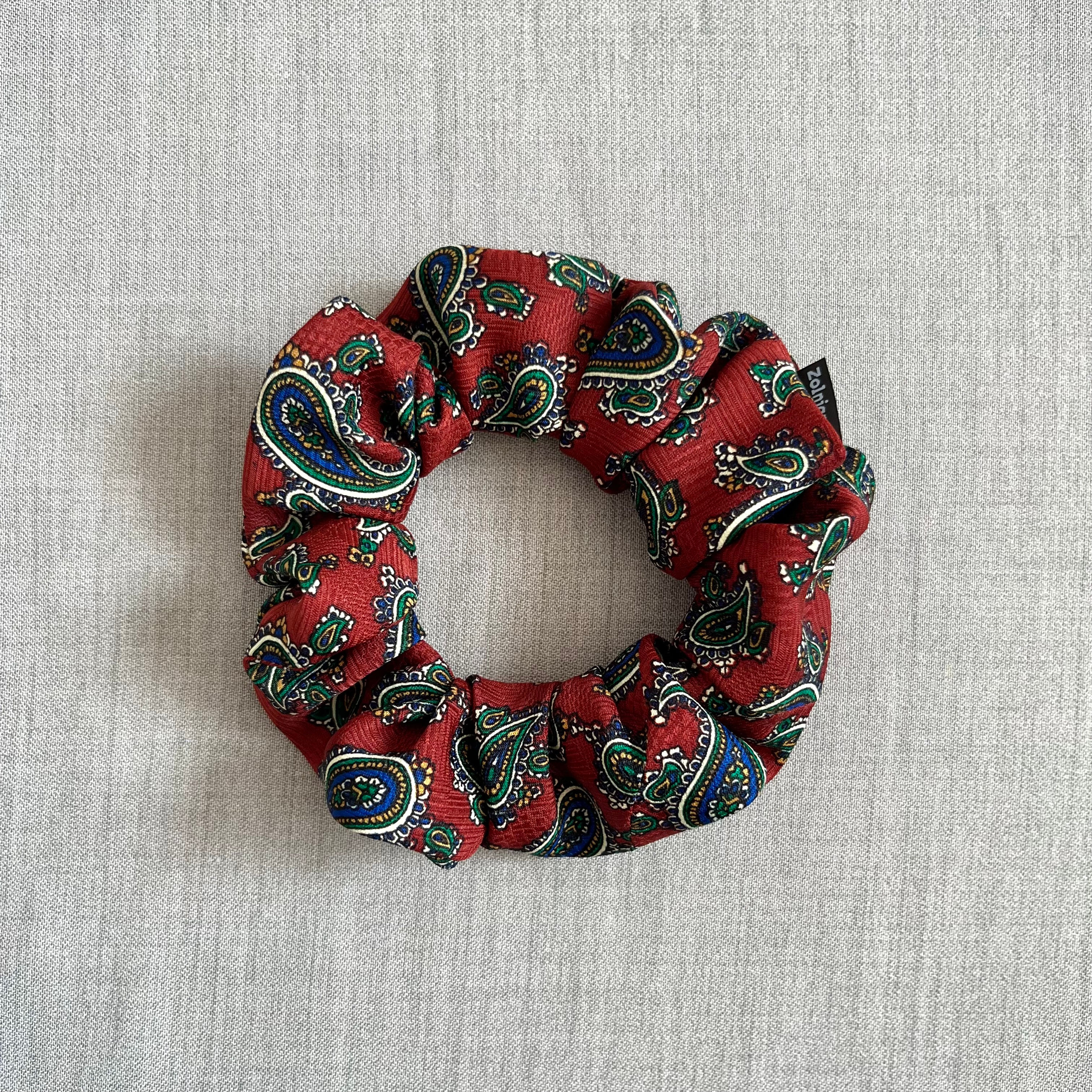 Upcycled tie scrunchie