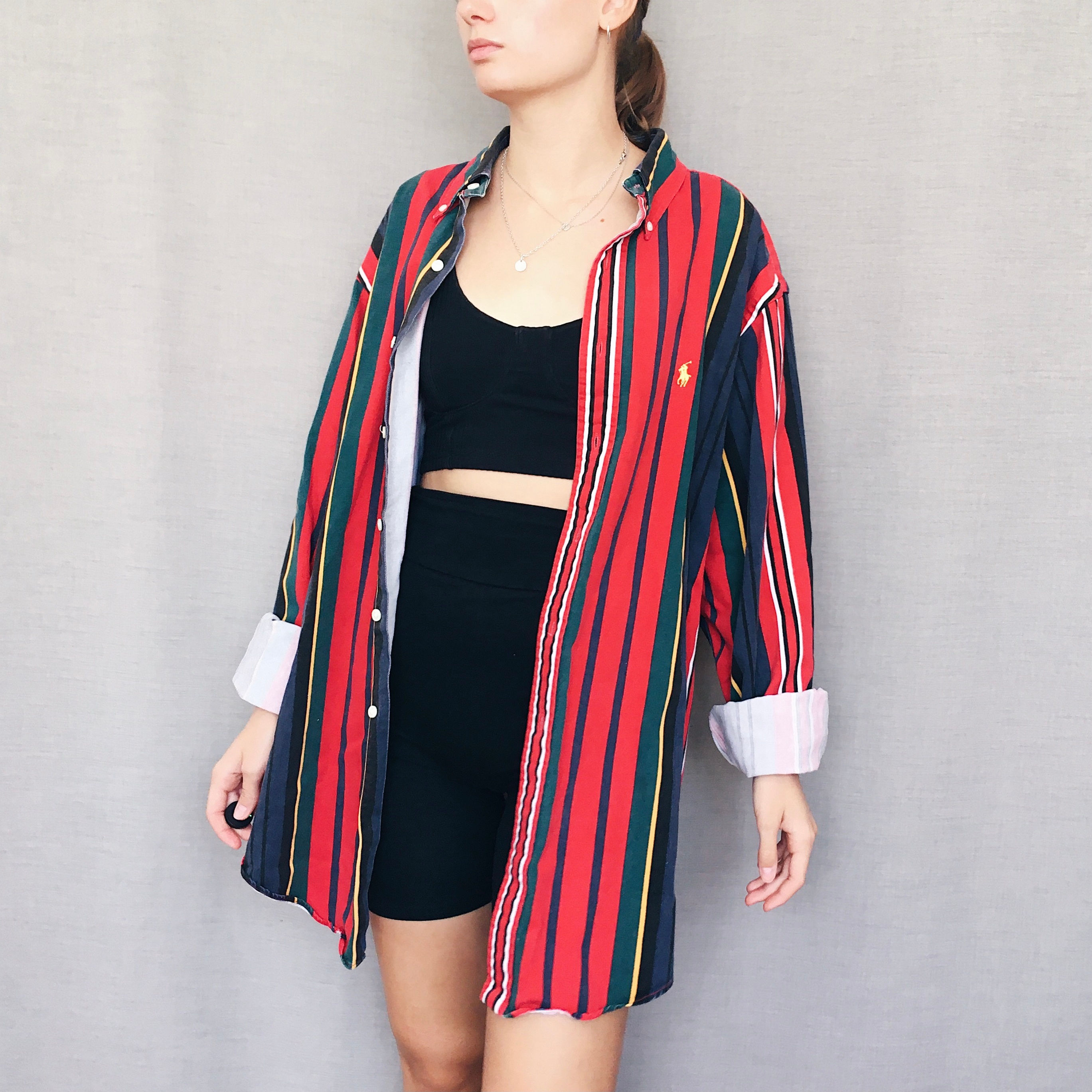 Primary colors striped shirt