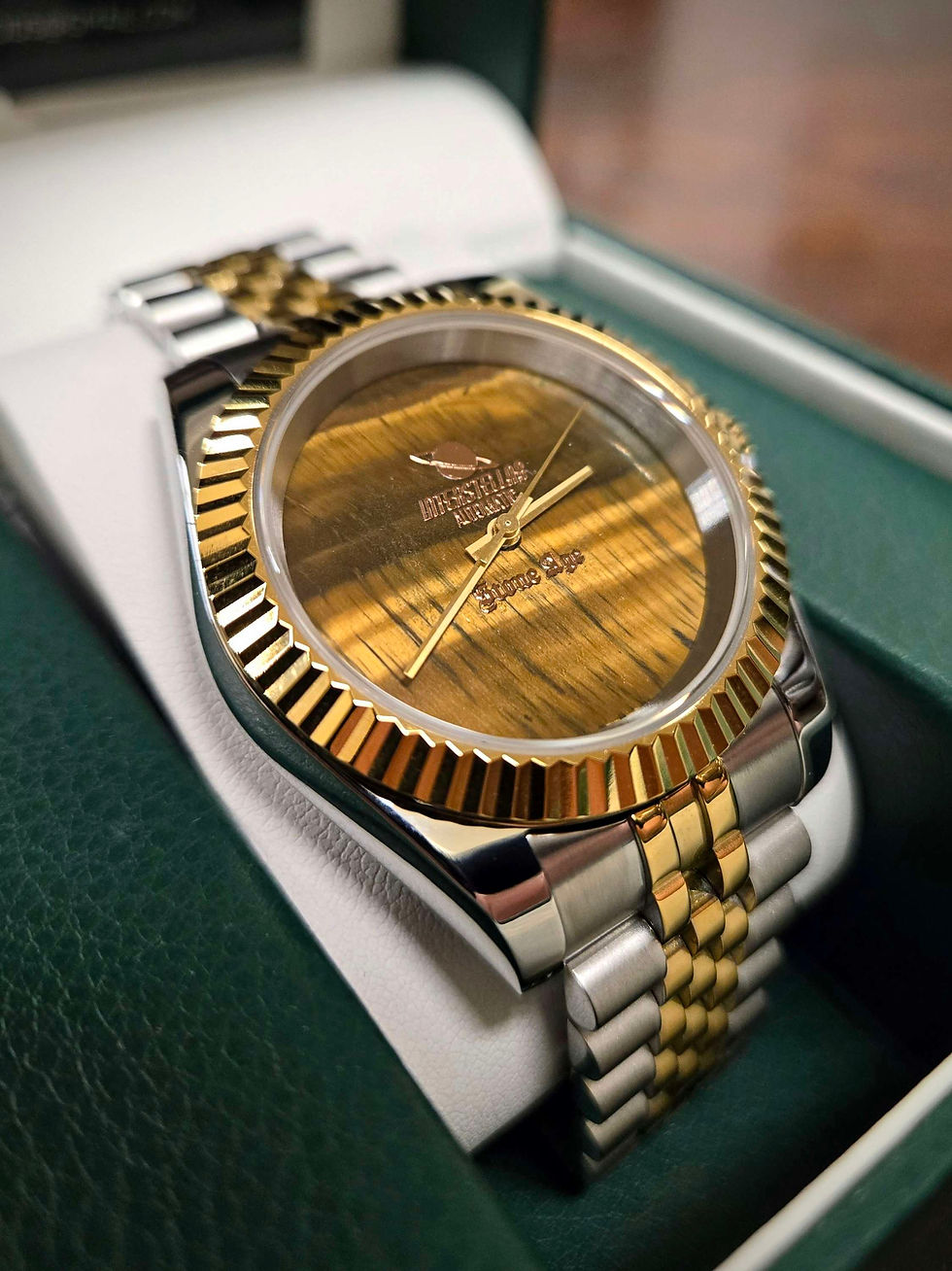 Thumbnail: 40mm two tone Tiger's Eye Stone Age