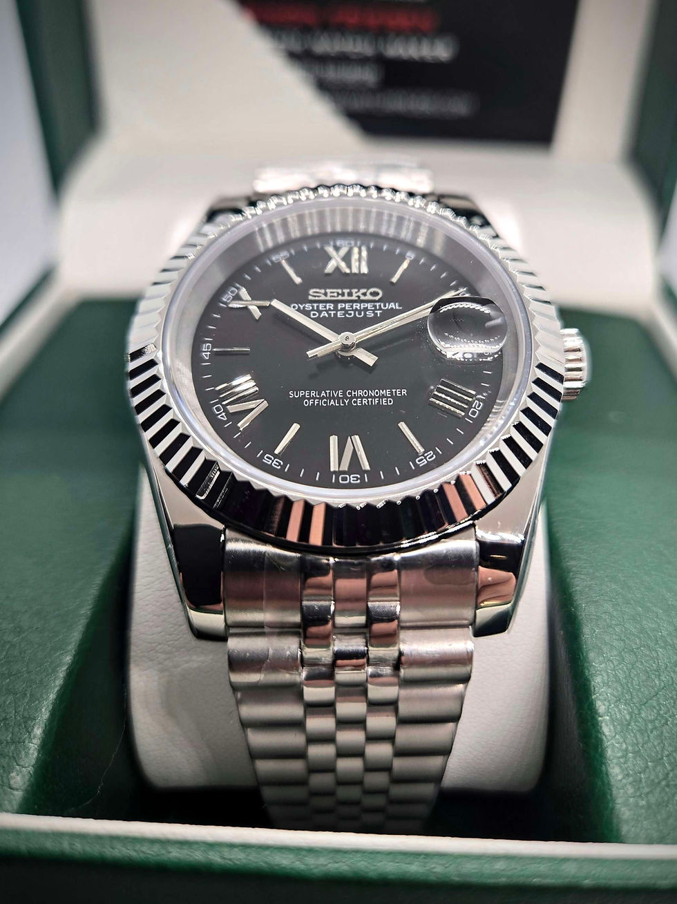 Thumbnail: 40mm black Roman datejust mod