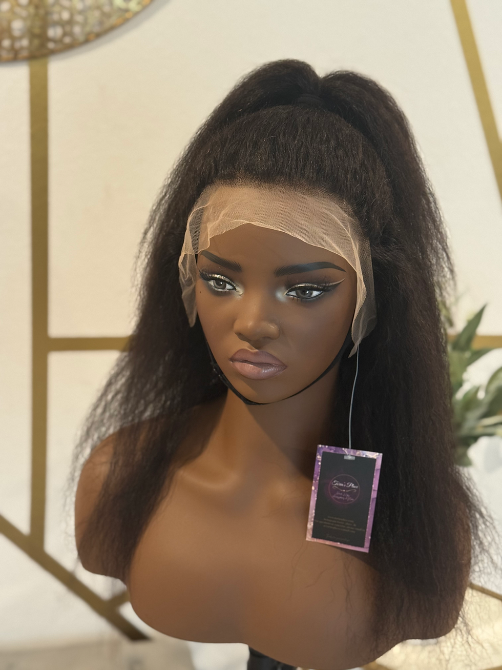 Thumbnail: 13x4 Lace Frontal Kinky Straight Wig, 180% Raw Indian Virgin Hair