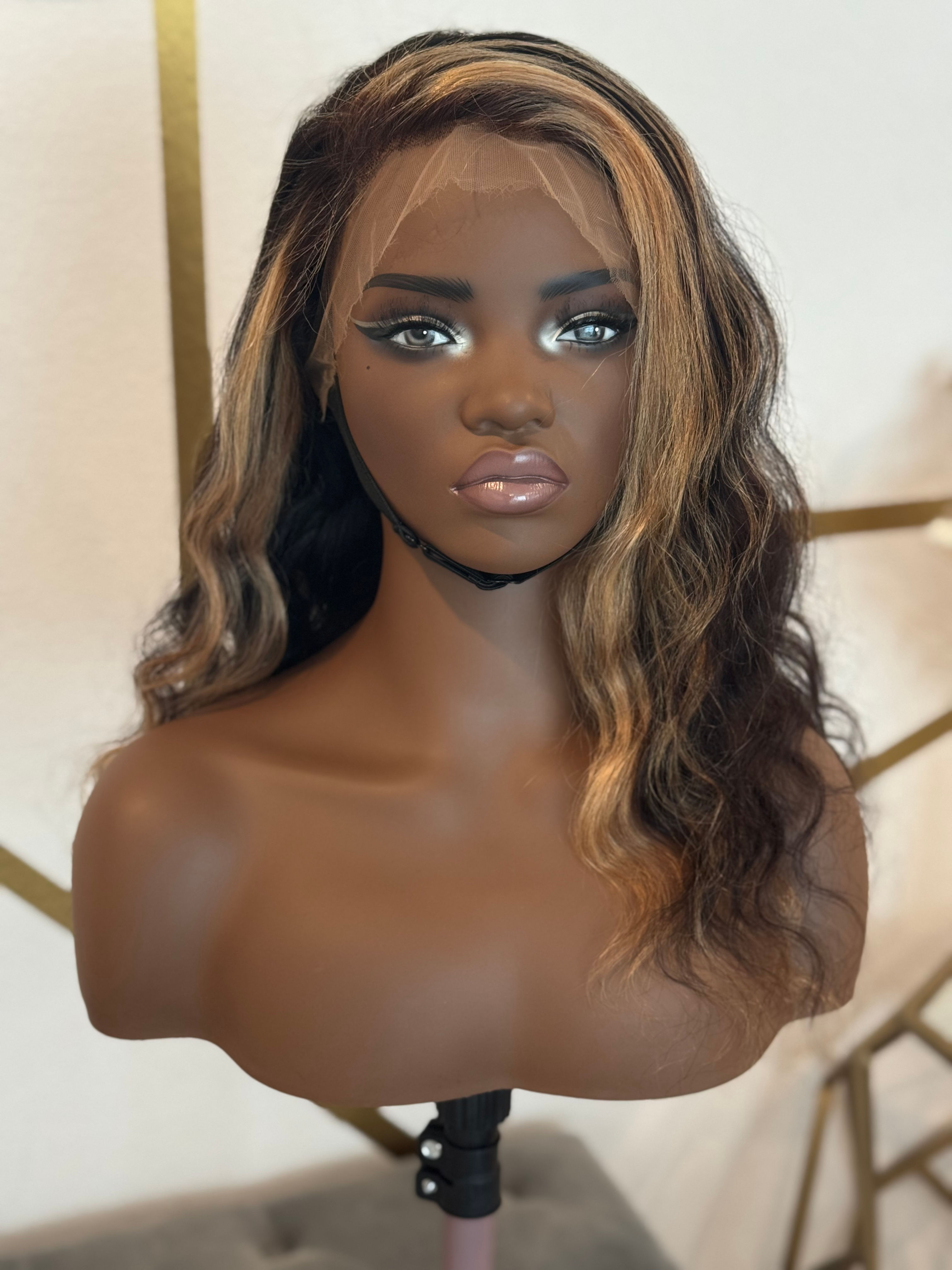 13x4 HD lace, Loose Deep 613 | Natural | Natural w/blonde streak