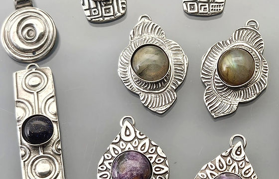 Metal Clay with Natural Stones