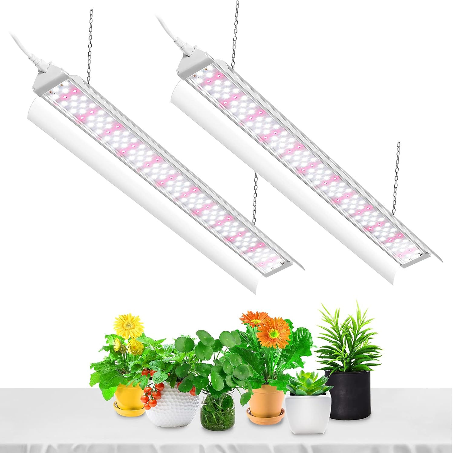 SZHLUX LED Grow Light 2ft 80W Full Spectrum Sunlight Grow Light Strips