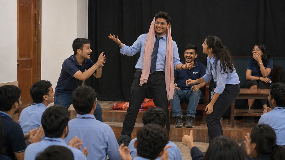 Humour and Performance Club at PIIT Greater Noida promoting comedy drama stage performance confidence and creative expression
