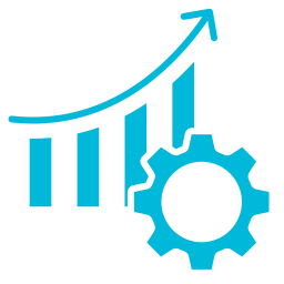 Business growth and automation group icon showing CRM, workflows, lead systems and digital tools