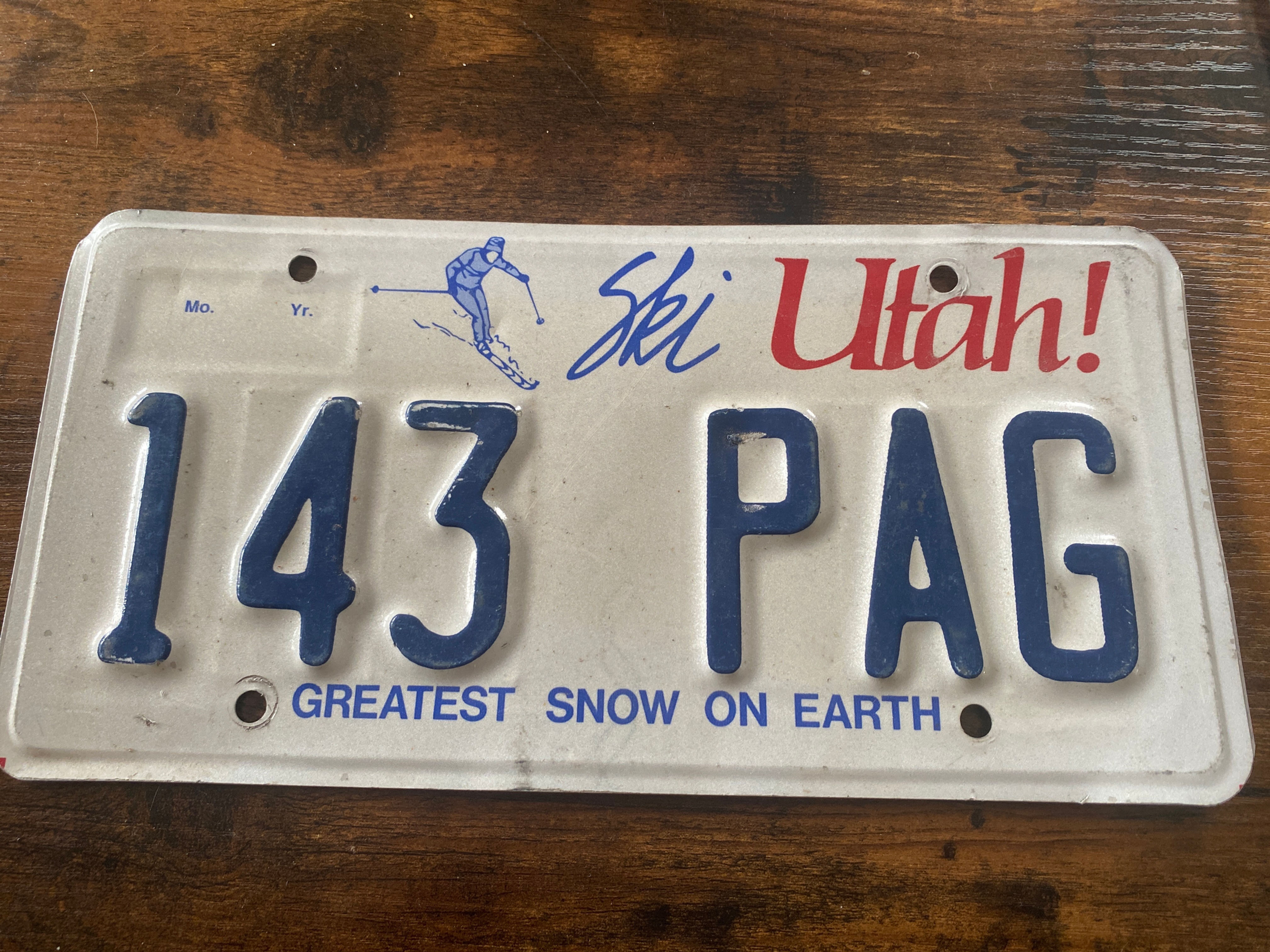 Plaque Immatriculation Américaine UTAH 