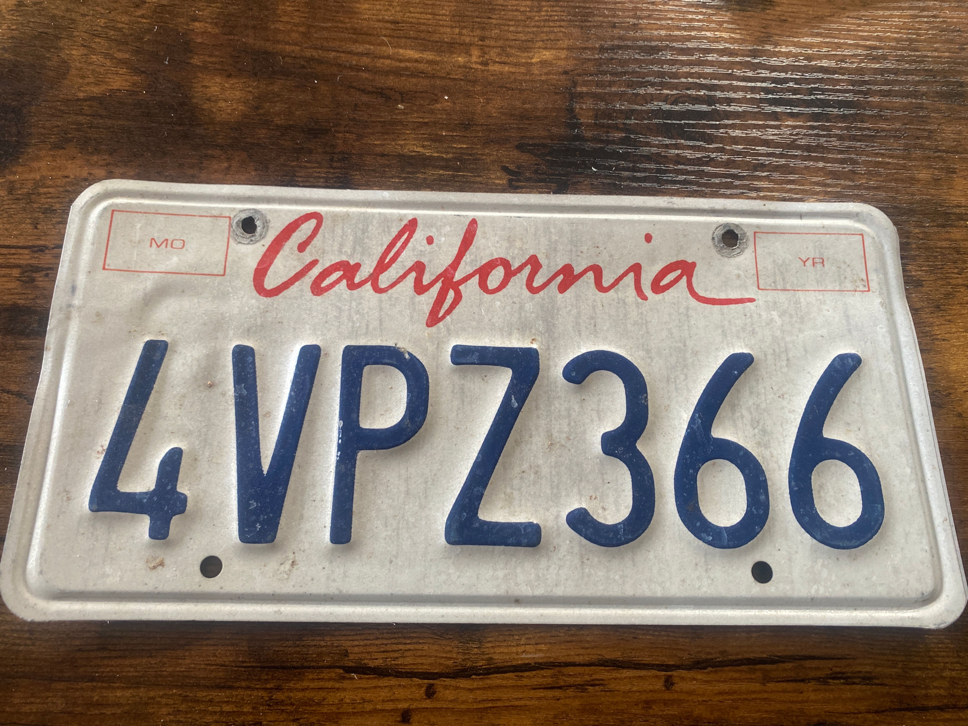 Plaque Immatriculation Américaine California