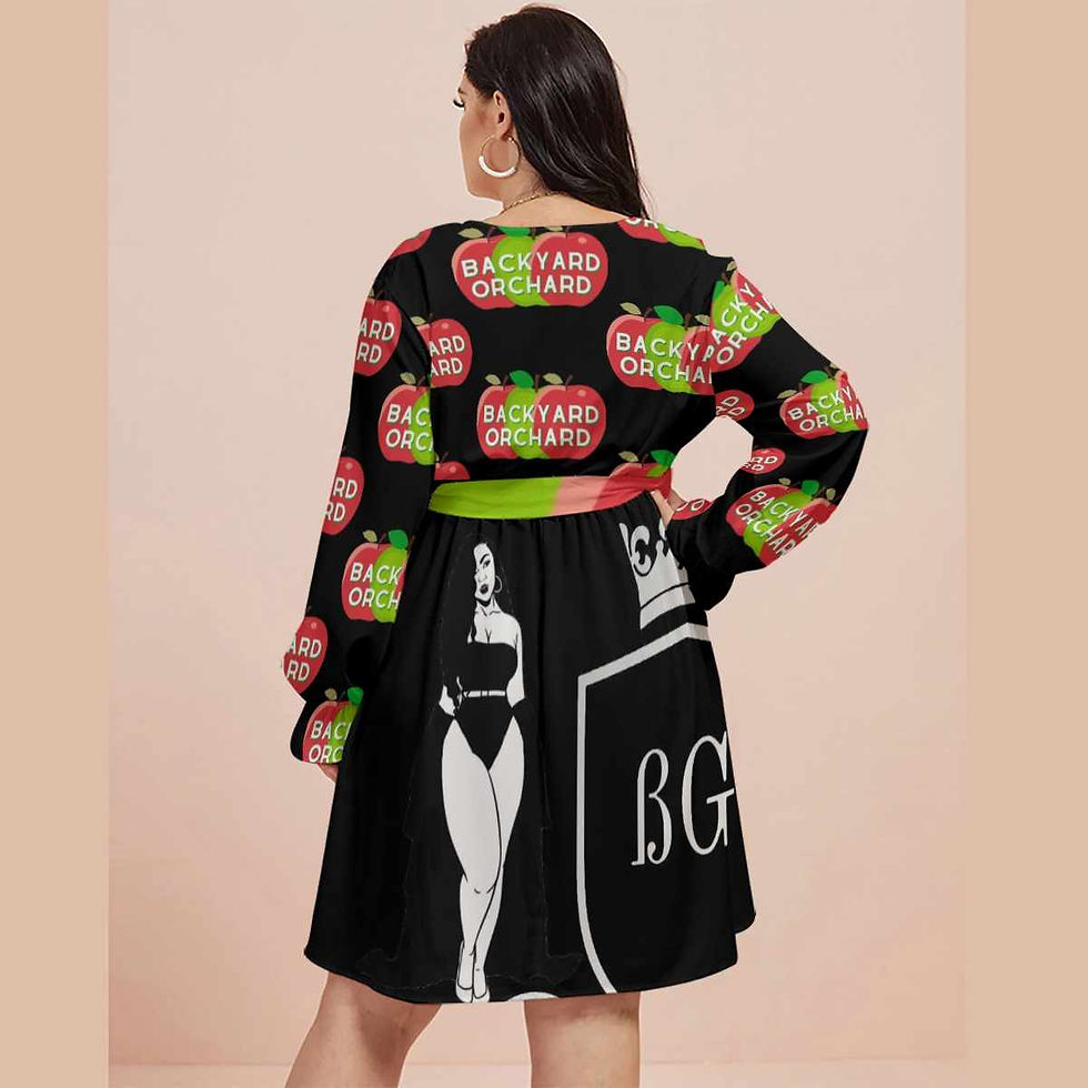 Thumbnail: BYO - WOMENS - V-NECK - PLUS - DRESS - BLACK
