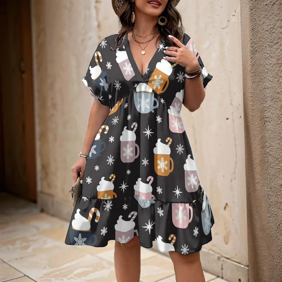 Thumbnail: BoPoCamp - V-Neck - PLUS - Christmas - Dress