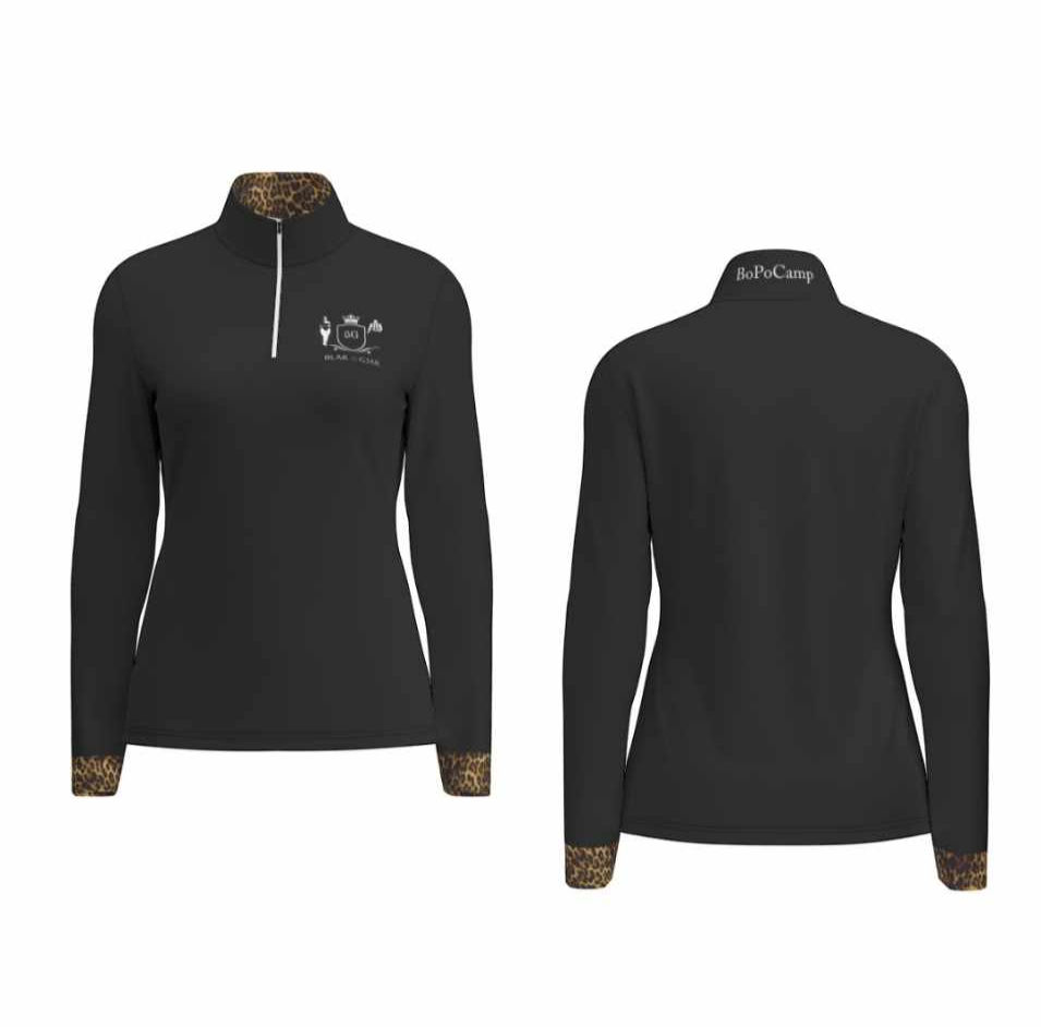 Thumbnail: BLAK G3AR - BLACK - SPORTS - JACKET - LEOPARD - COLLAR - LONG - SLEEVE - ZIP