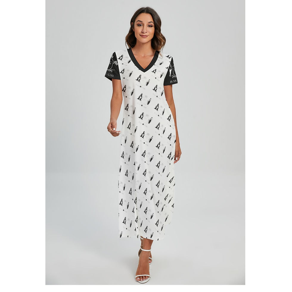 BLAK G3AR - V-Neck - Dress - Side - Slits