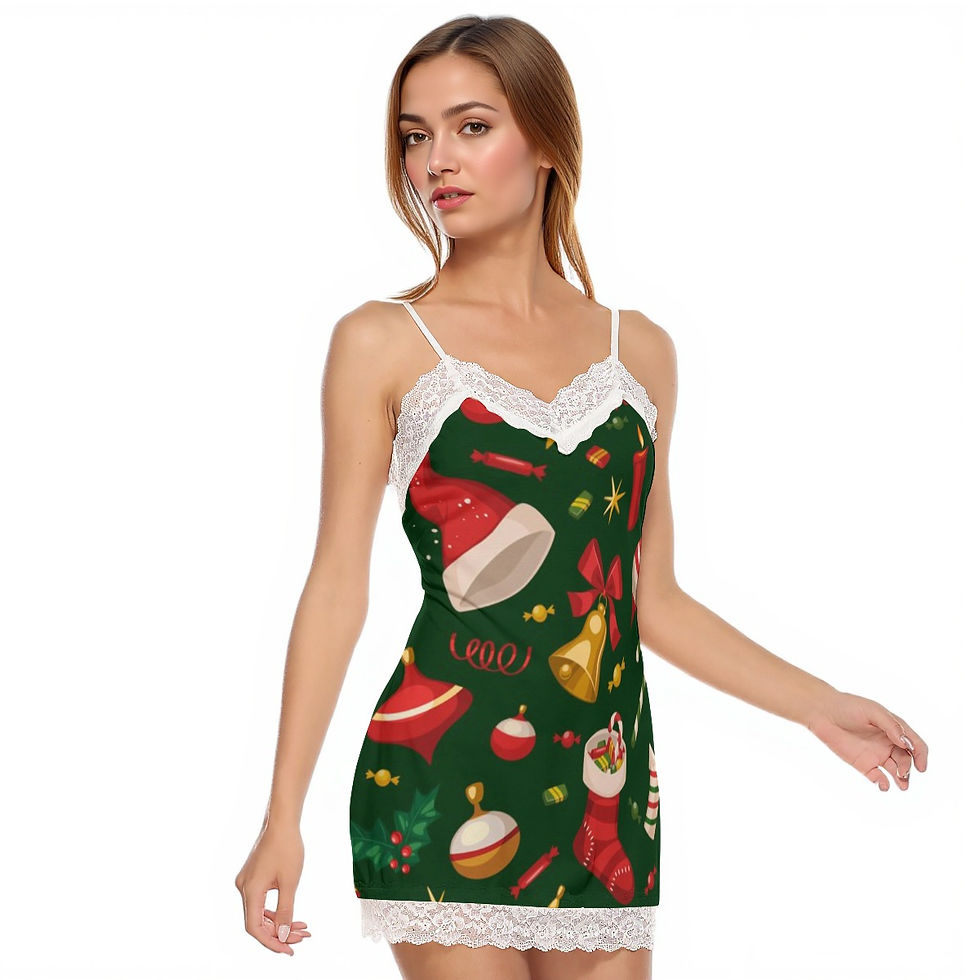 Thumbnail: BG - Cami - Lace - Christmas - Dress