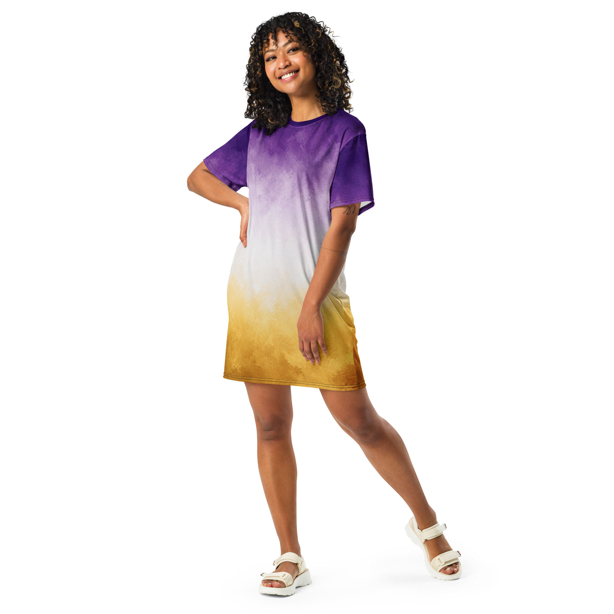 Royal Glow T-Shirt Dress