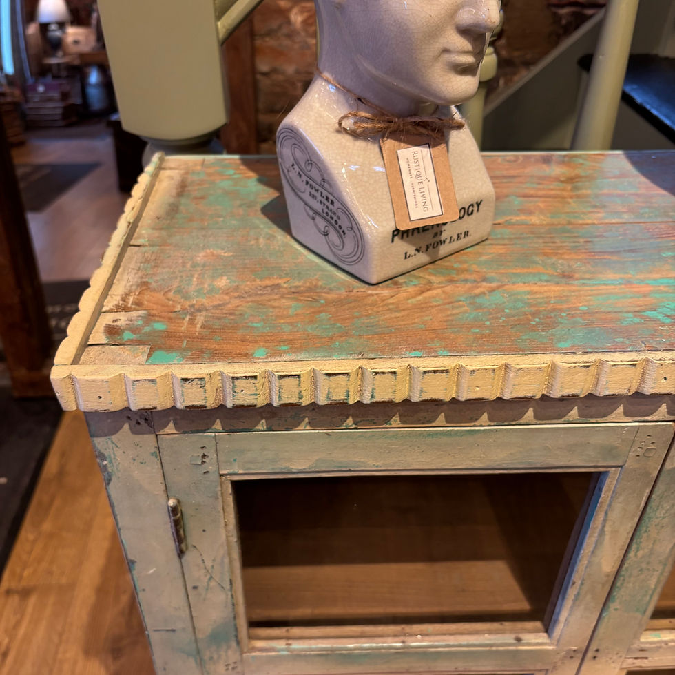 Thumbnail: Painted Wooden Cupboard with Glazed Doors