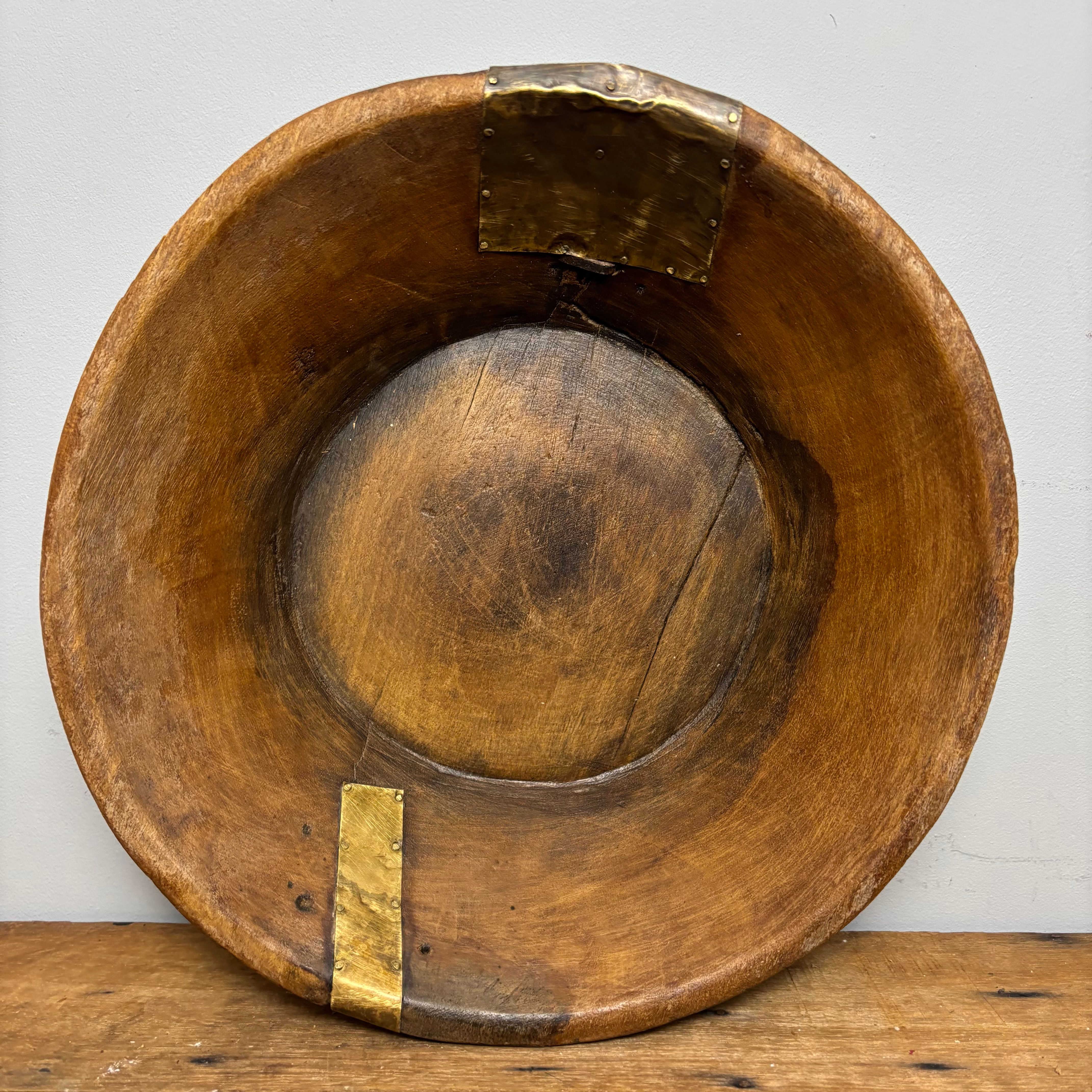 Large 12.5” Wooden Dough Bowl