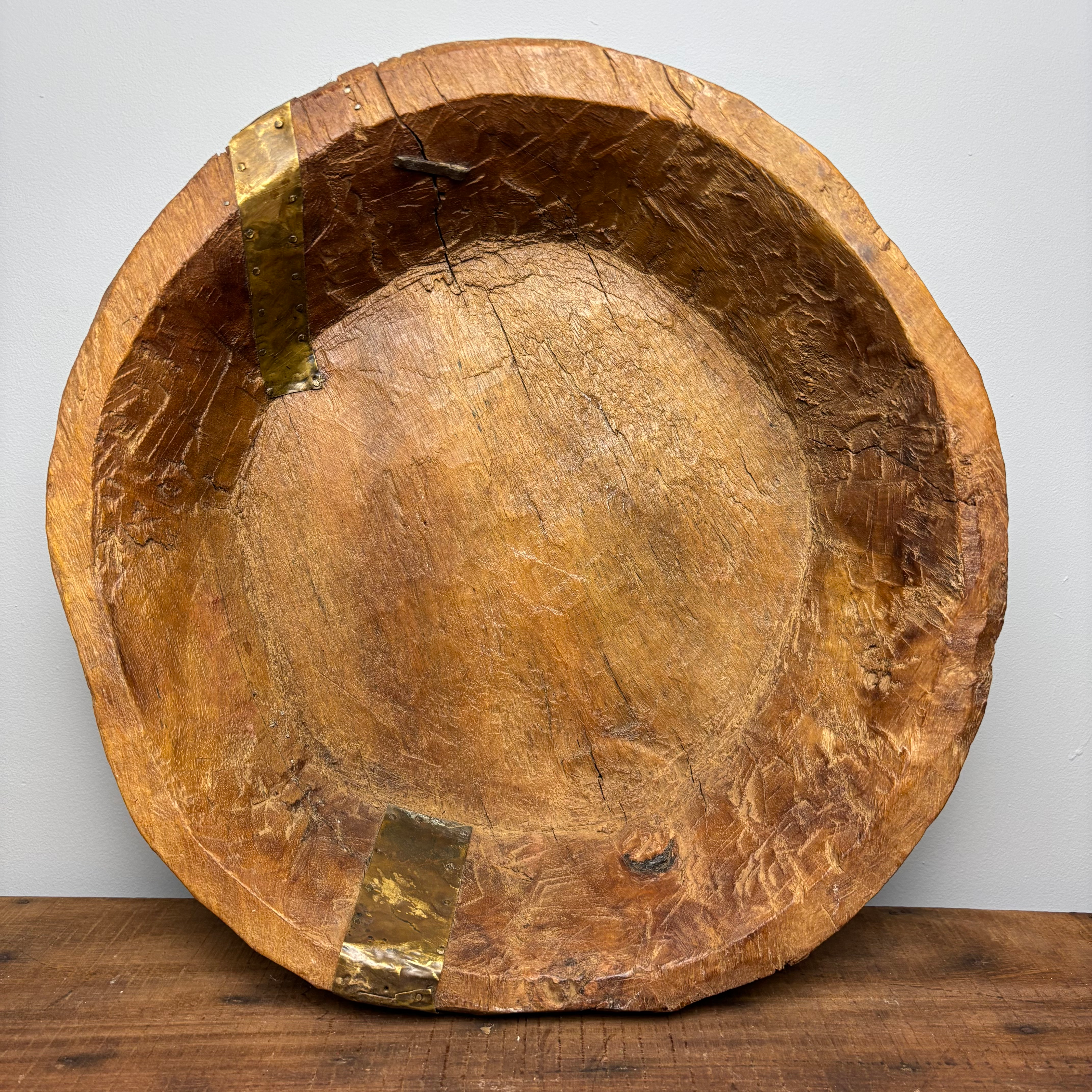 Large 15” Wooden Dough Bowl