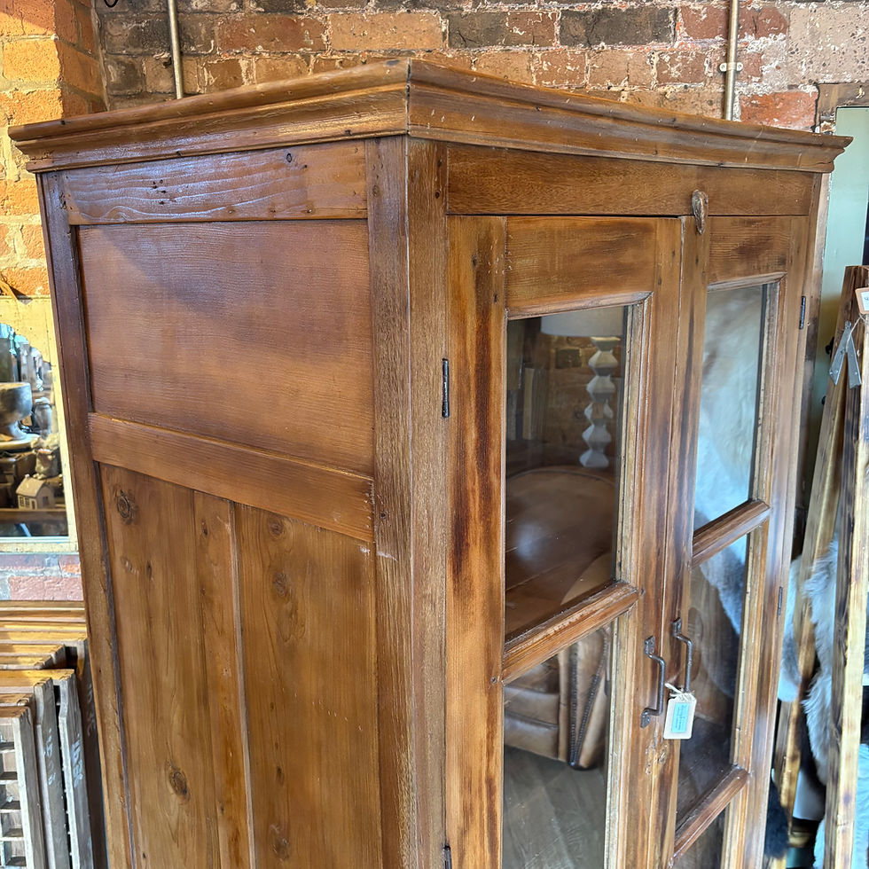 Thumbnail: Large Wooden Cupboard with Glazed Doors