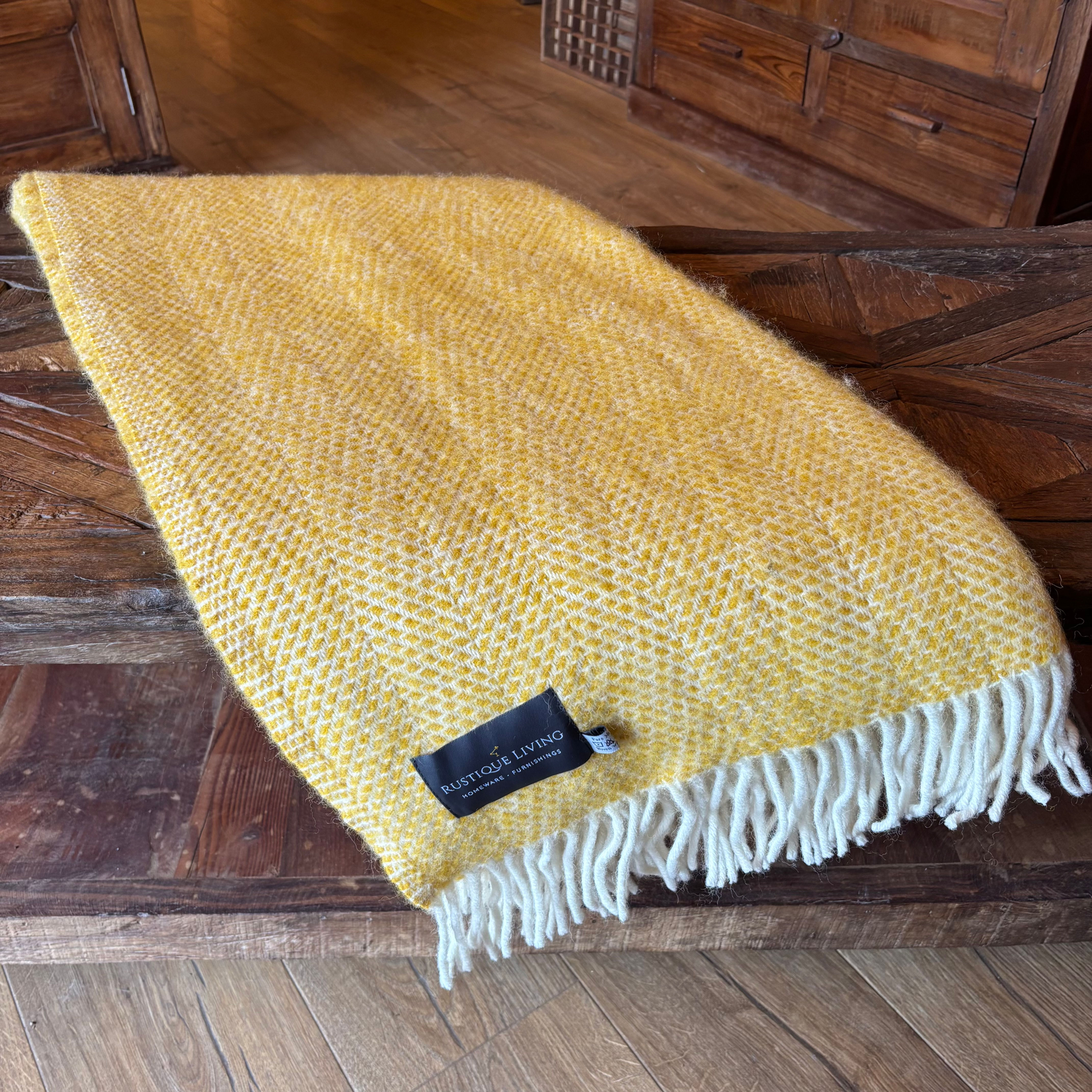 Tweedmill Pure Wool Throw - Beehive Yellow