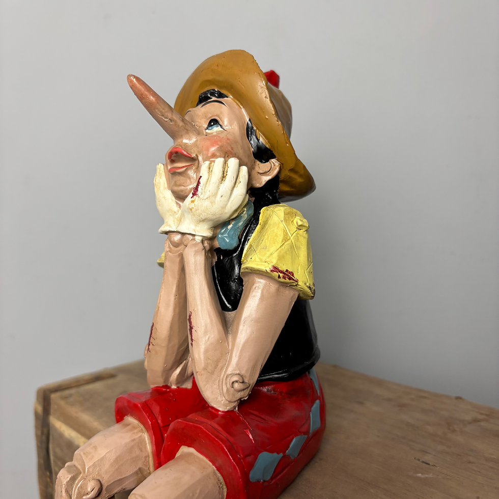 Thumbnail: Rustic Pinocchio Ornament - Decorative Shelf Sitting Pinocchio Decoration