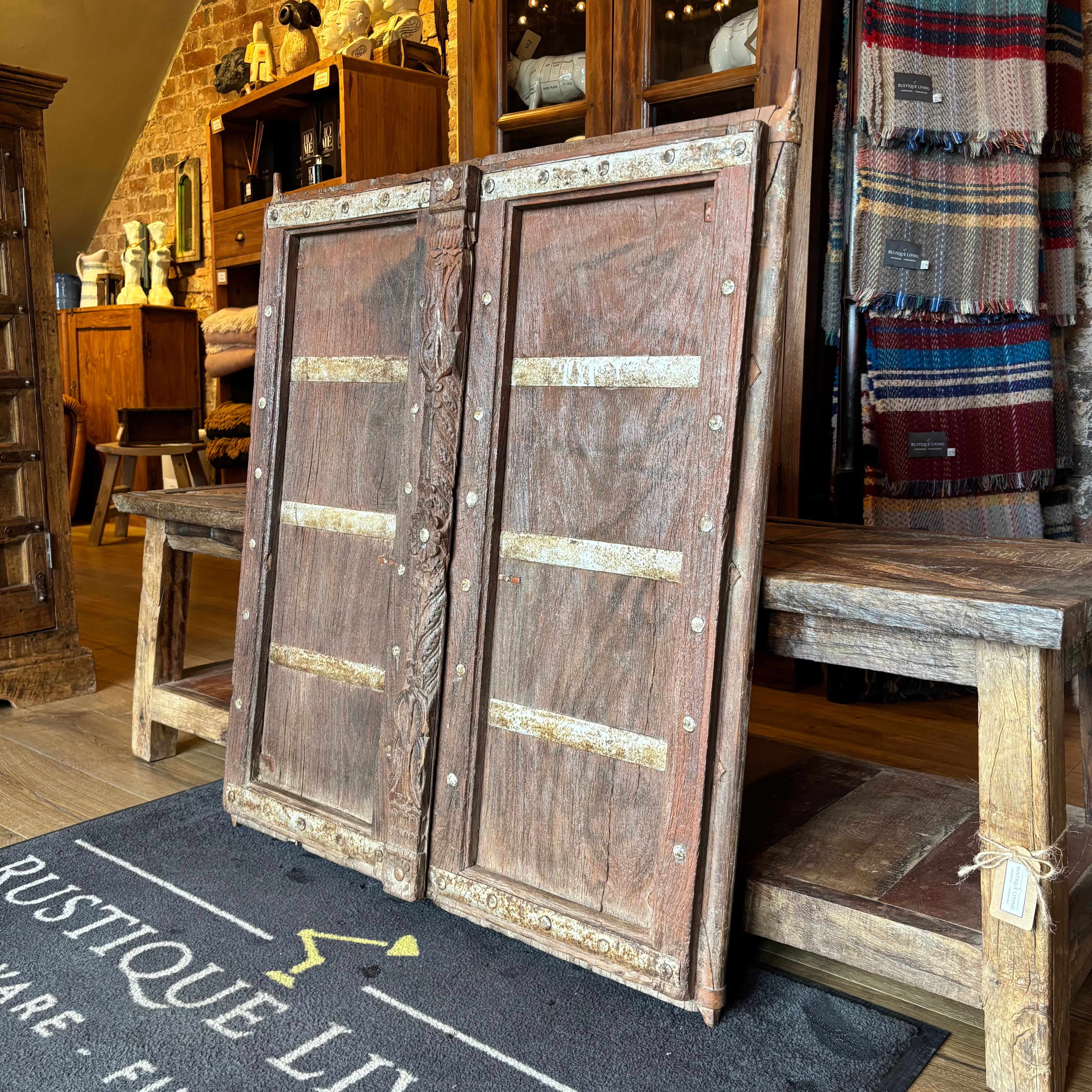 Pair of Vintage Wooden Window Shutters