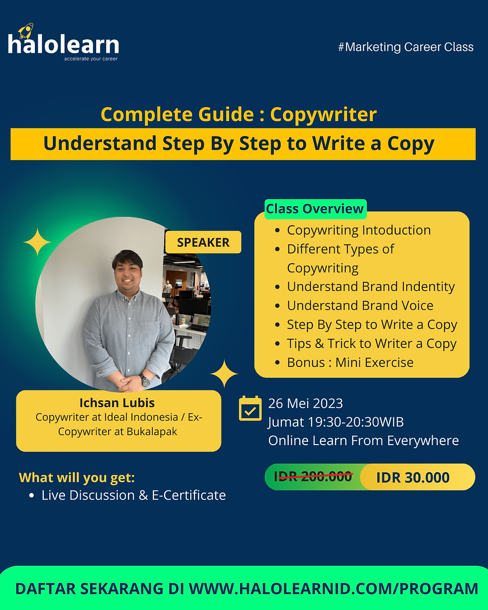 Halolearn 30 RIBU ONLY | Complete Guide Copywriter